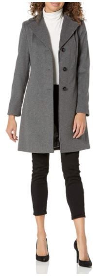 Calvin Klein chamarra clásica Abrigo de mezcla de lana para Mujer gris