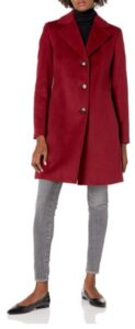 Calvin Klein chamarra clásica Abrigo de mezcla de lana para Mujer rojo