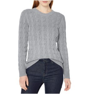 Amazon Essentials suéter de Manga Larga 100% algodón con Cuello Redondo Suéter para Mujer