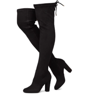 Shoe Land CLASSIFY - Botas de tacón grueso para mujer con largo elástico sobre la rodilla